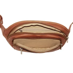 Piel Leather Multi-Zip Oval Waist Bag