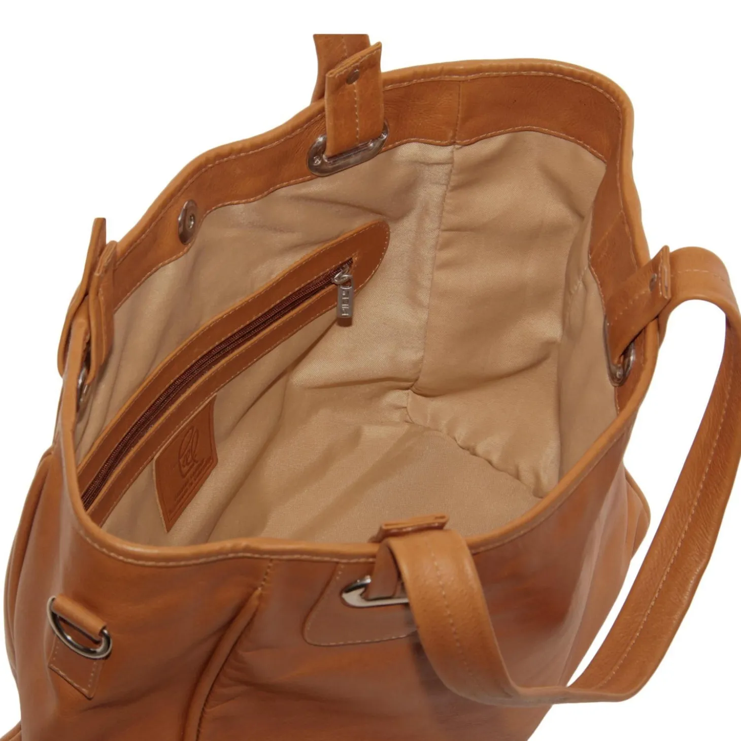 Piel Leather Open Tote Bag