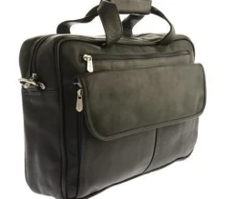 Piel Leather Slim Top-Zip Briefcase