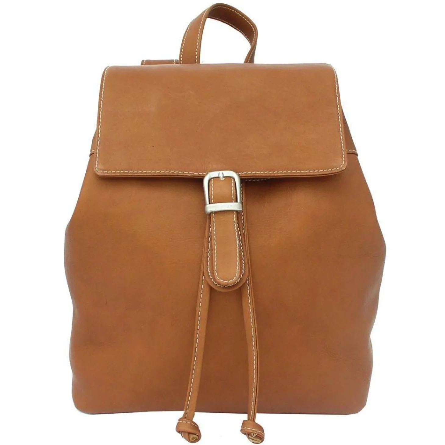Piel Leather Top Flap Drawstring Backpack