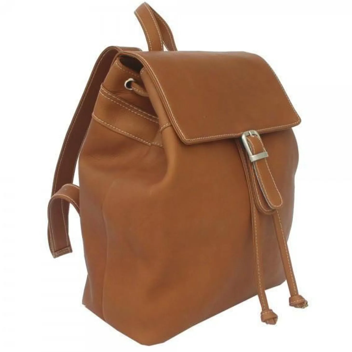 Piel Leather Top Flap Drawstring Backpack