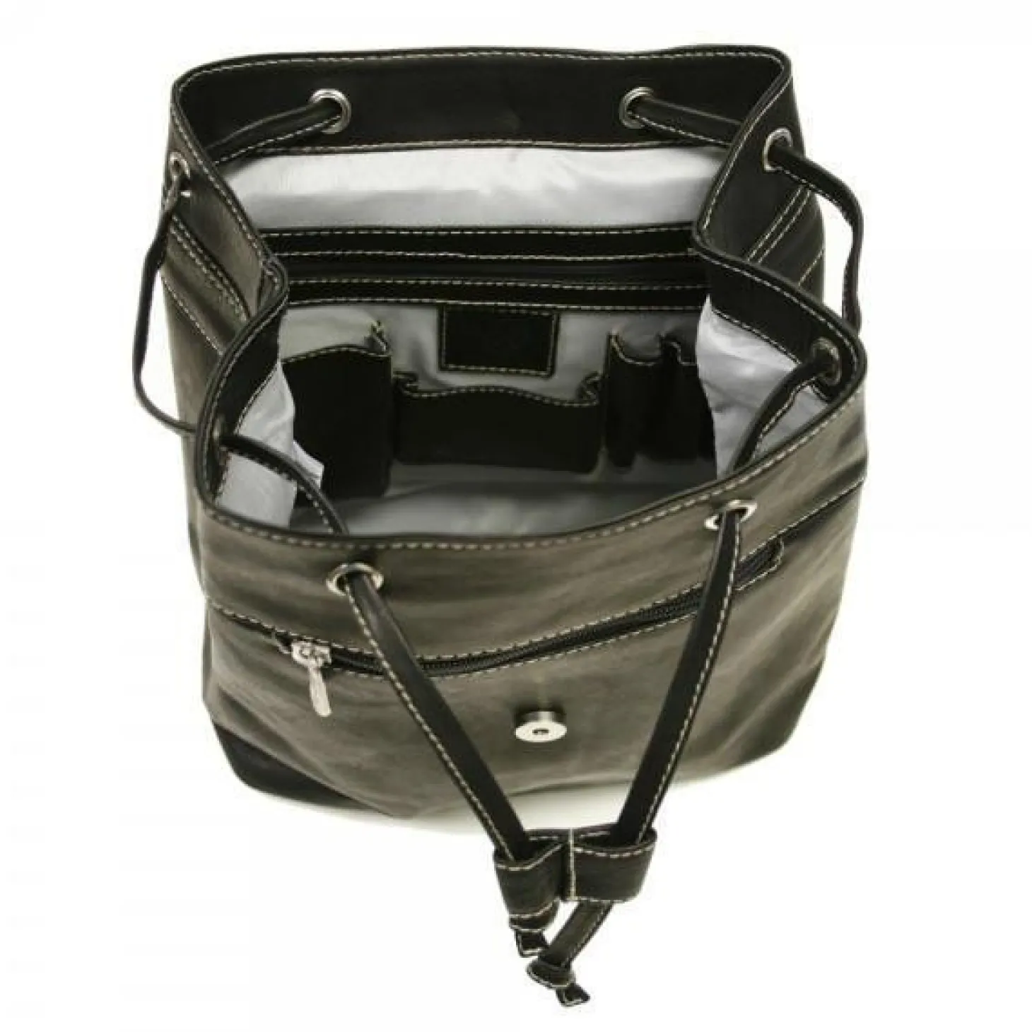 Piel Leather Top Flap Drawstring Backpack