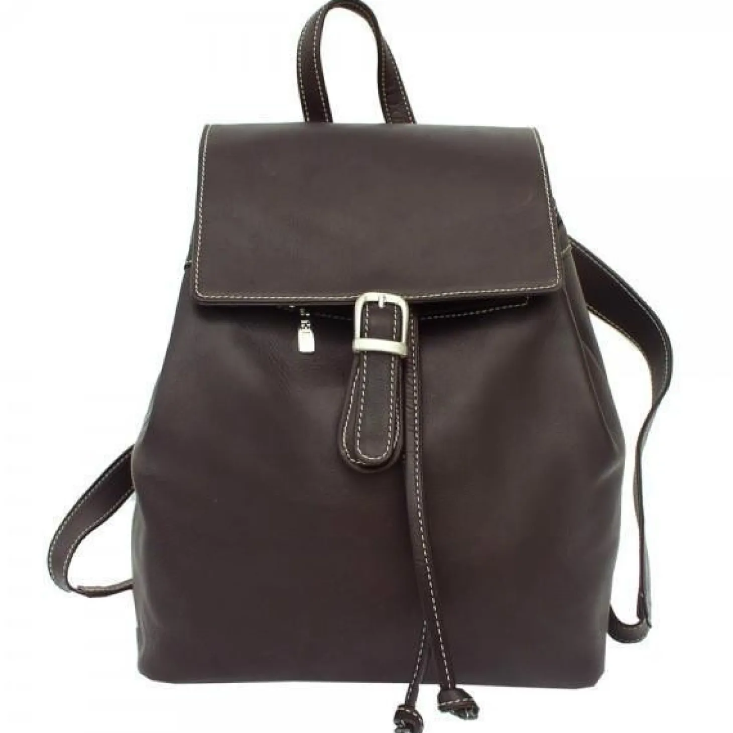 Piel Leather Top Flap Drawstring Backpack