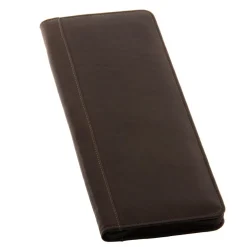 Piel Leather Zippered Tie Case With Snaps