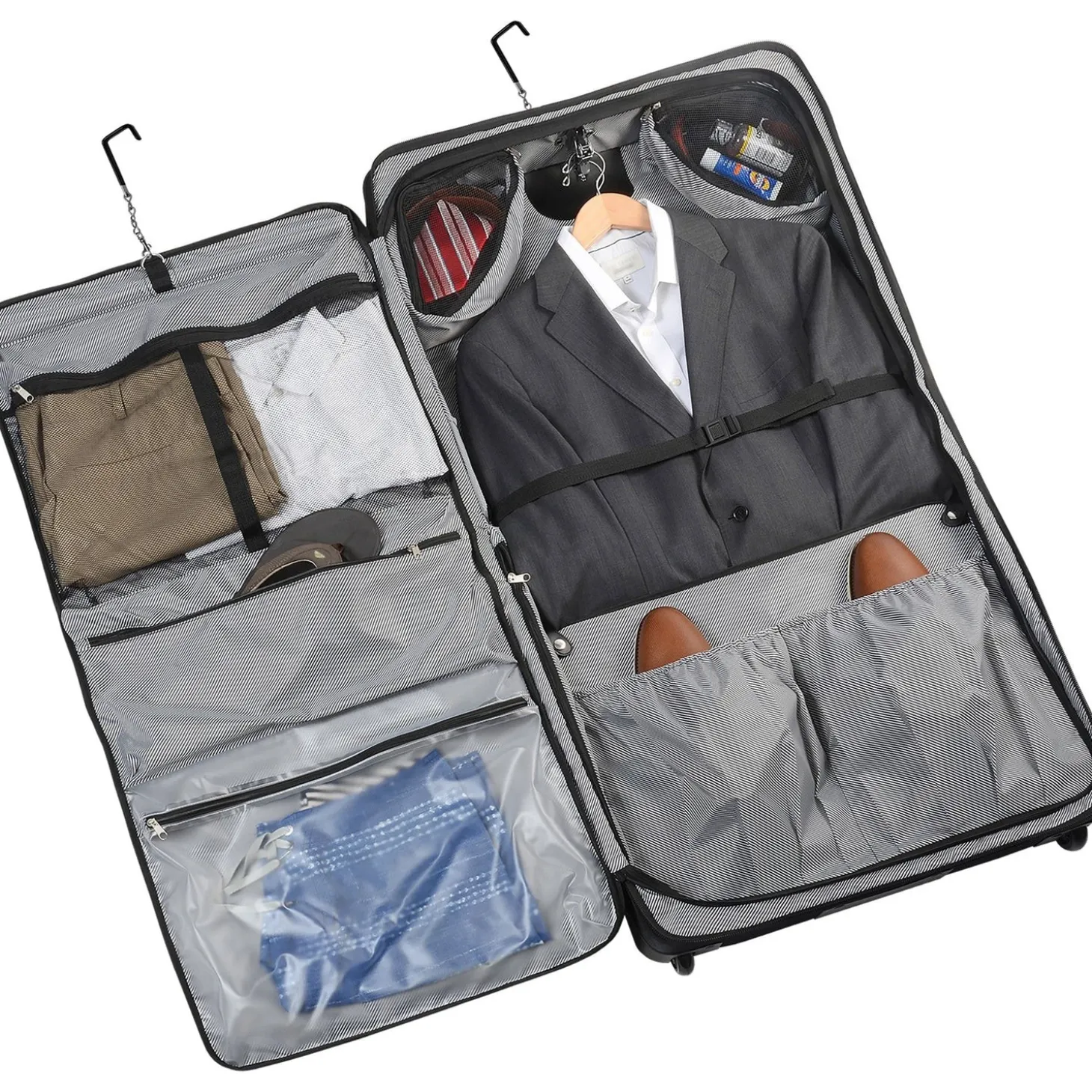 Wally Bags Solutions 45-inch Premium Rolling Garment Bag with Multiple Pockets